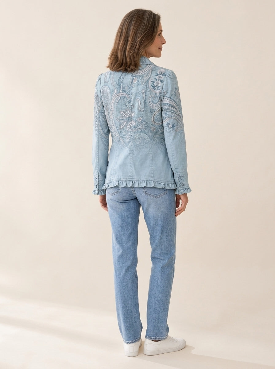 Estrella | Veste à imprimé cachemire vintage à volants