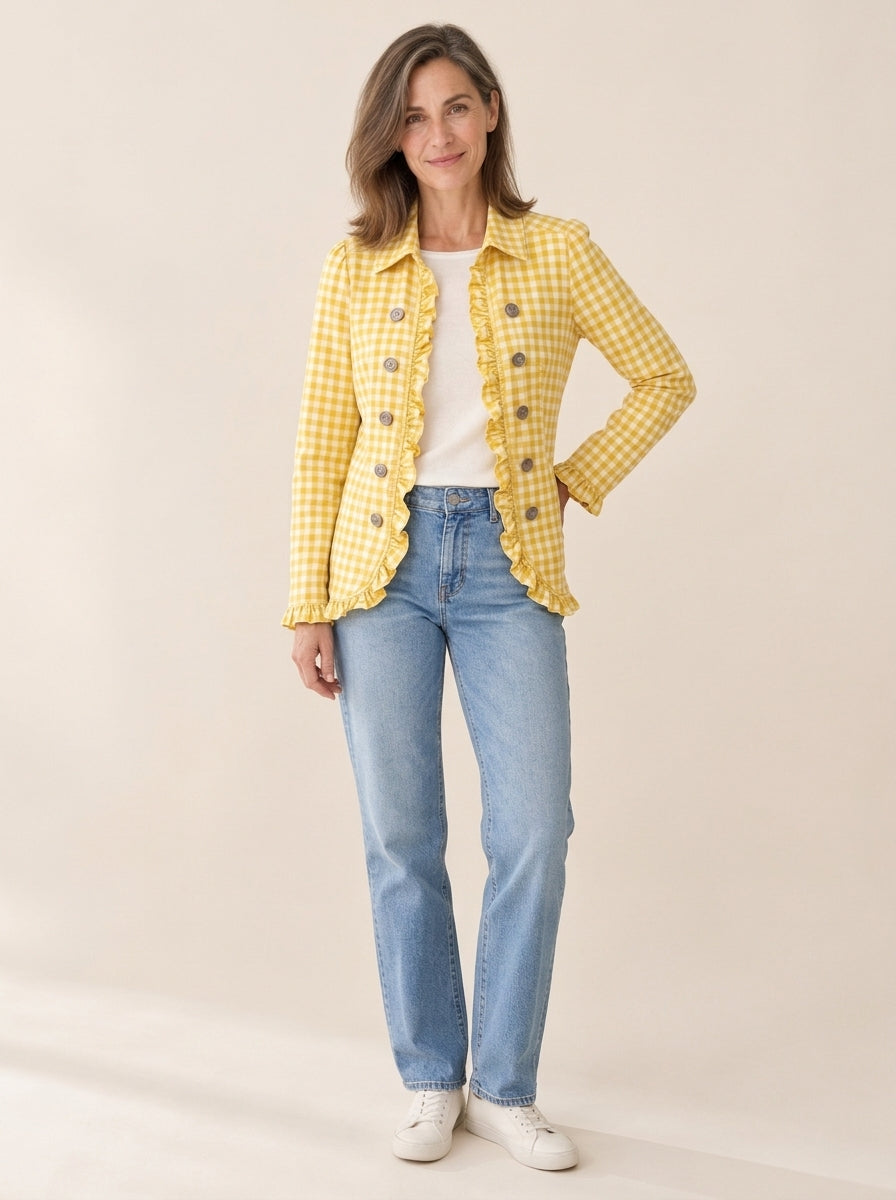 Charlène | Veste vichy à volants