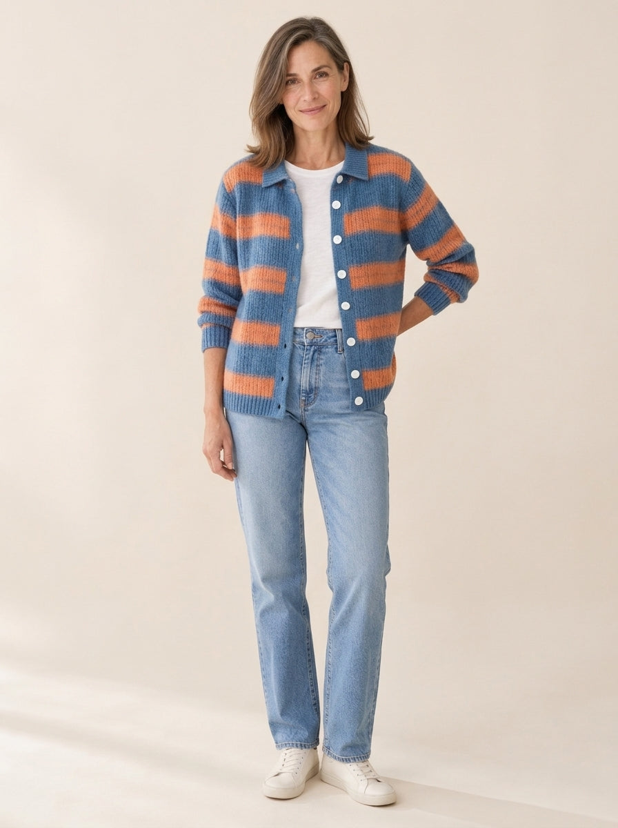 Livia | Cardigan en maille rayé