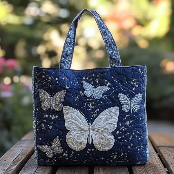 Martine | Sac artisanal Papillon argenté