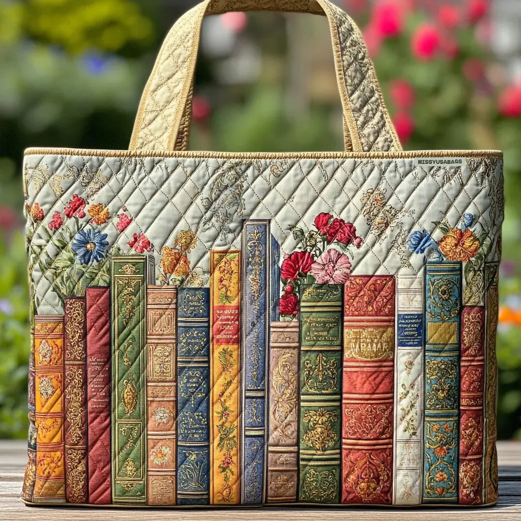 Gisèle | Sac cabas matelassé Bibliothèque enchantée