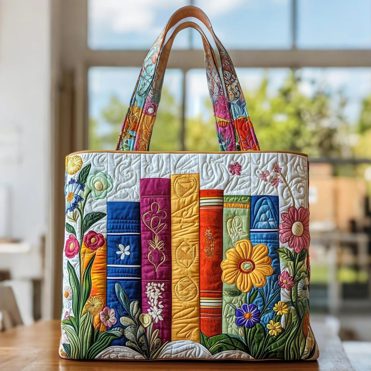 Angèle | Sac artisanal Bibliothèque florale