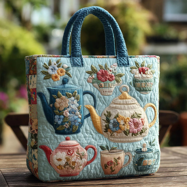 Tiphaine | Sac cabas matelassé Motif floral