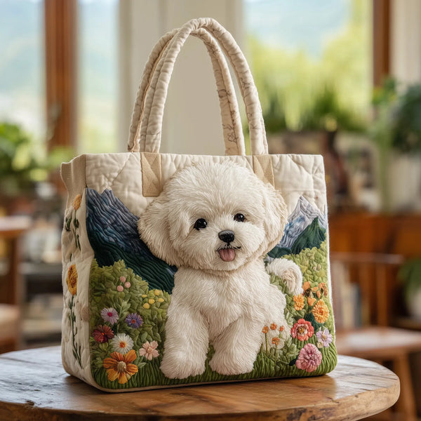 Capucine | Sac matelassé artisanal Chien enchanté