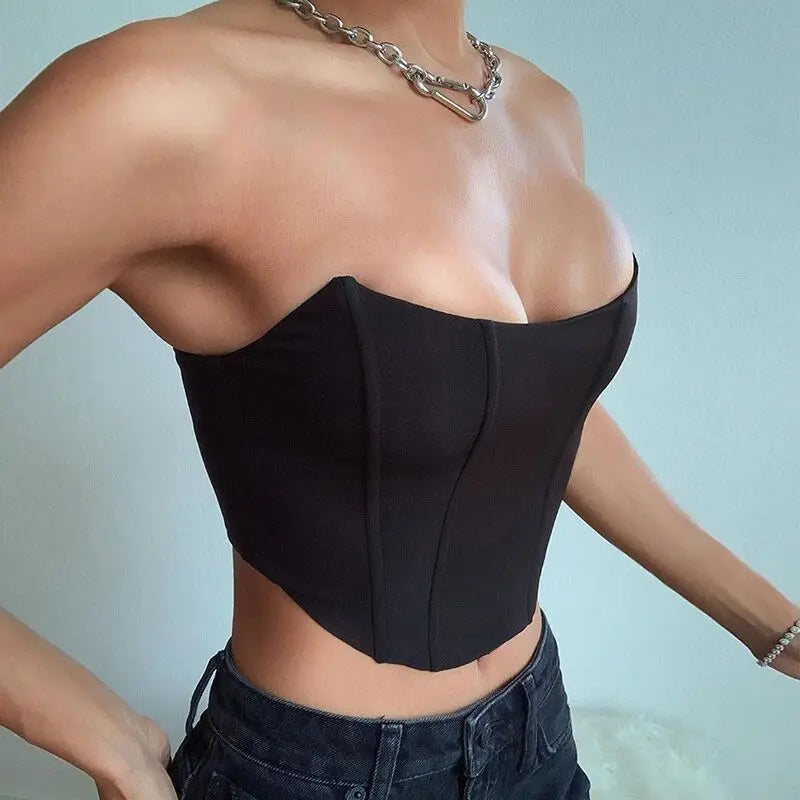Emma | Top Corset en Velours à Dos Nu