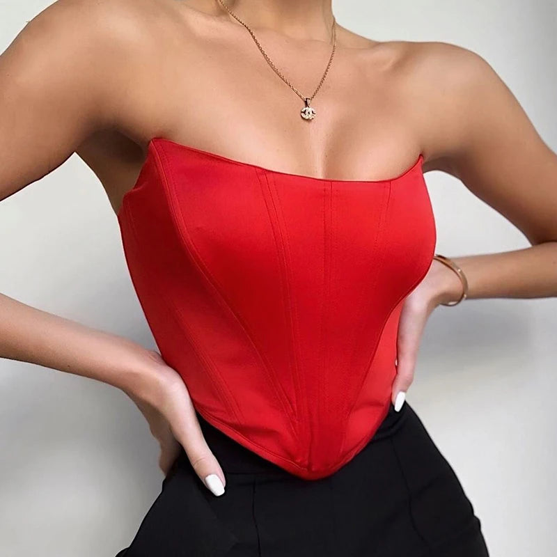 Emma | Top Corset en Velours à Dos Nu