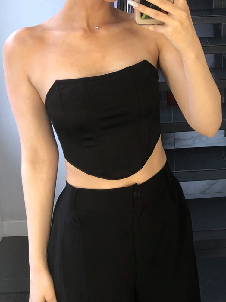Emma | Top Corset en Velours à Dos Nu