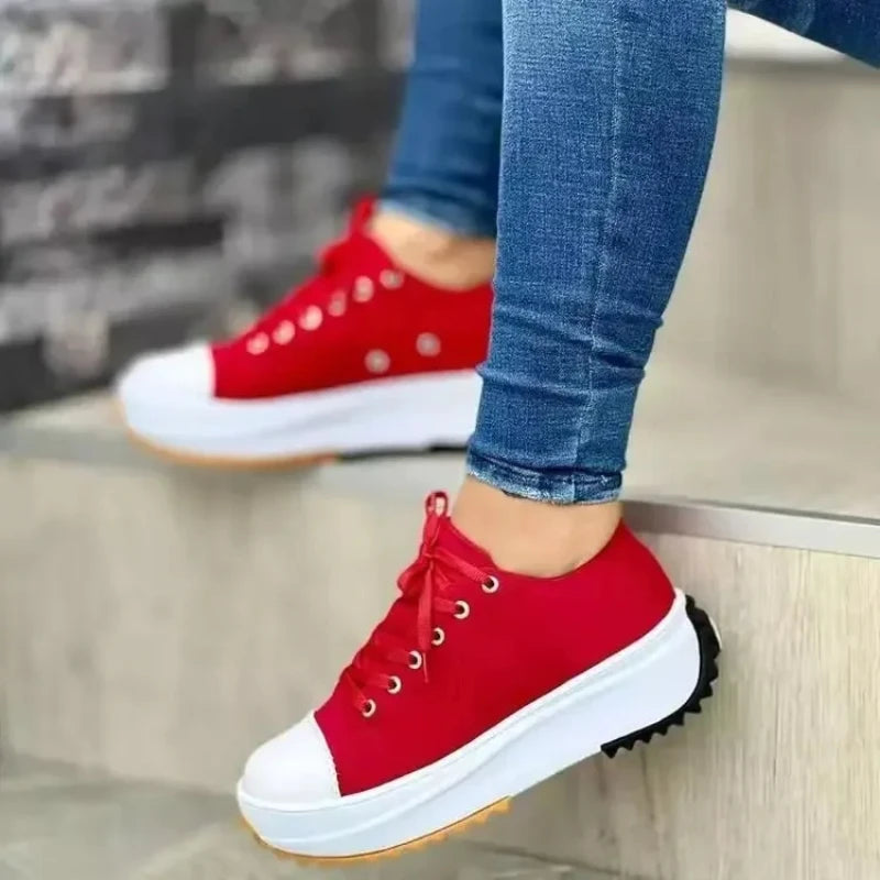 Élodie | Baskets toile plateforme