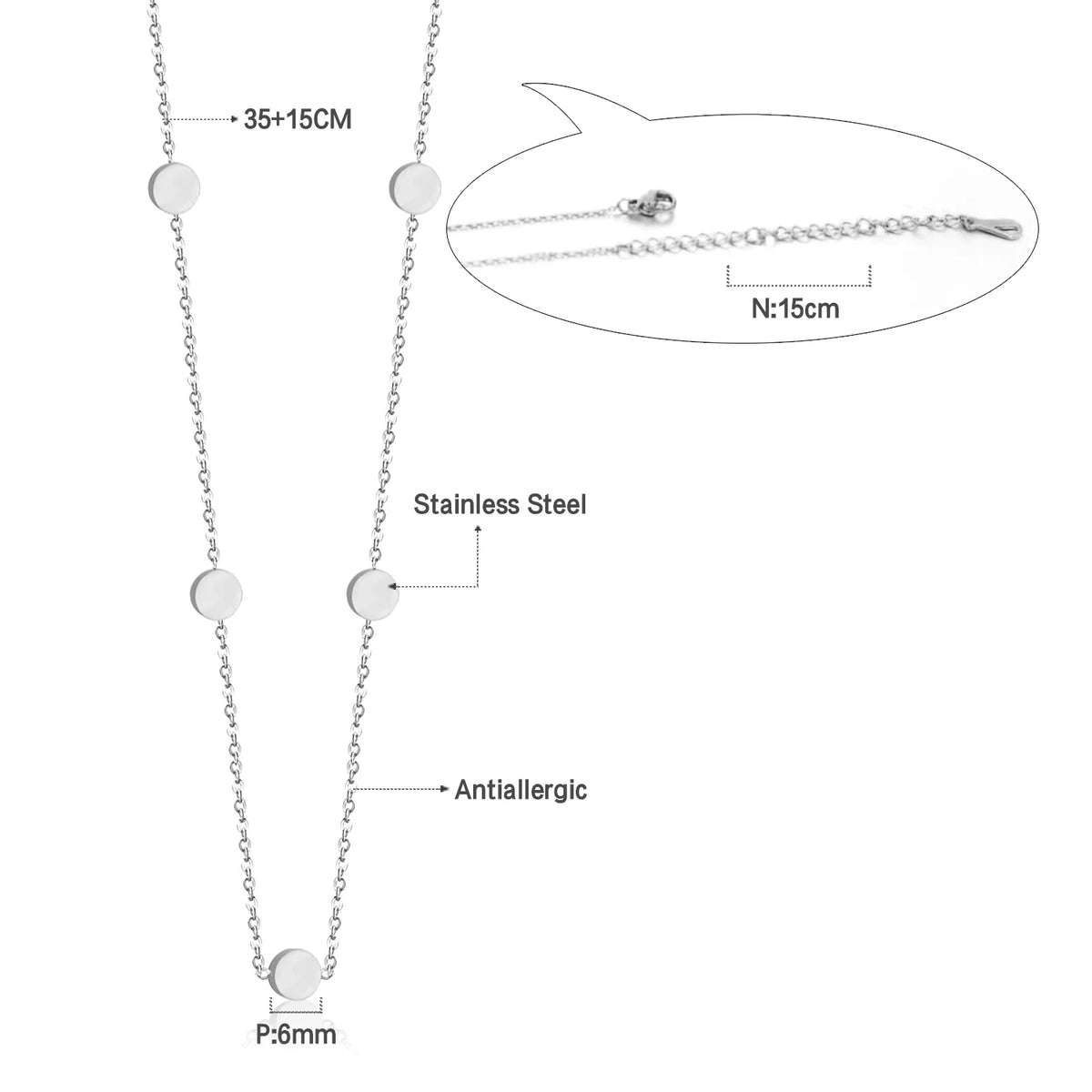 Béatrice | Collier Fin en Acier Inoxydable avec Pendentif
