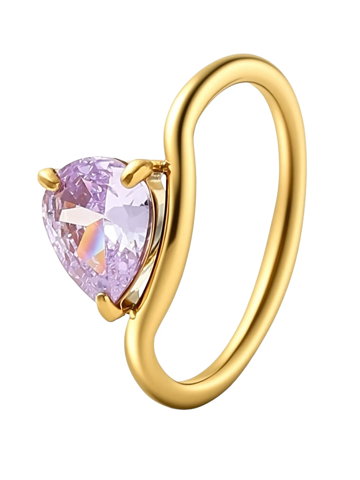 Camille | Bague goutte d'eau lumineuse