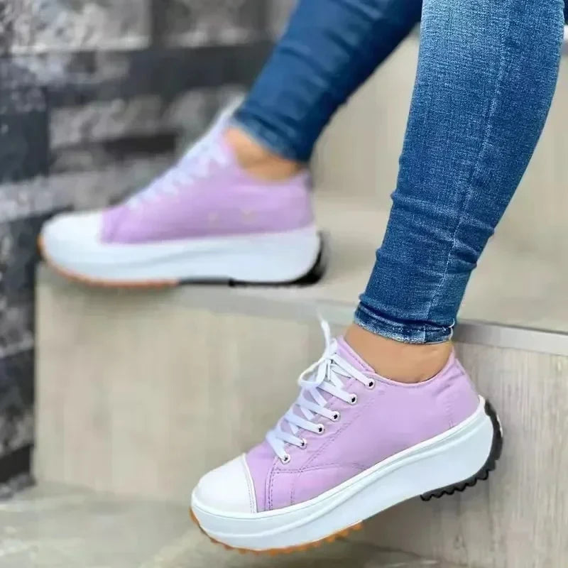 Élodie | Baskets toile plateforme