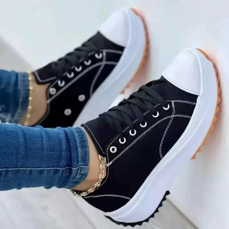 Élodie | Baskets toile plateforme