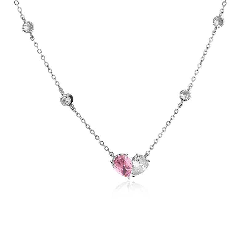 Aurore | Parure Cœur en Zircon Rose