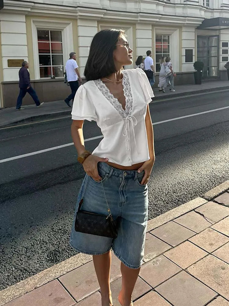 Chloé | Top en Dentelle à Col V
