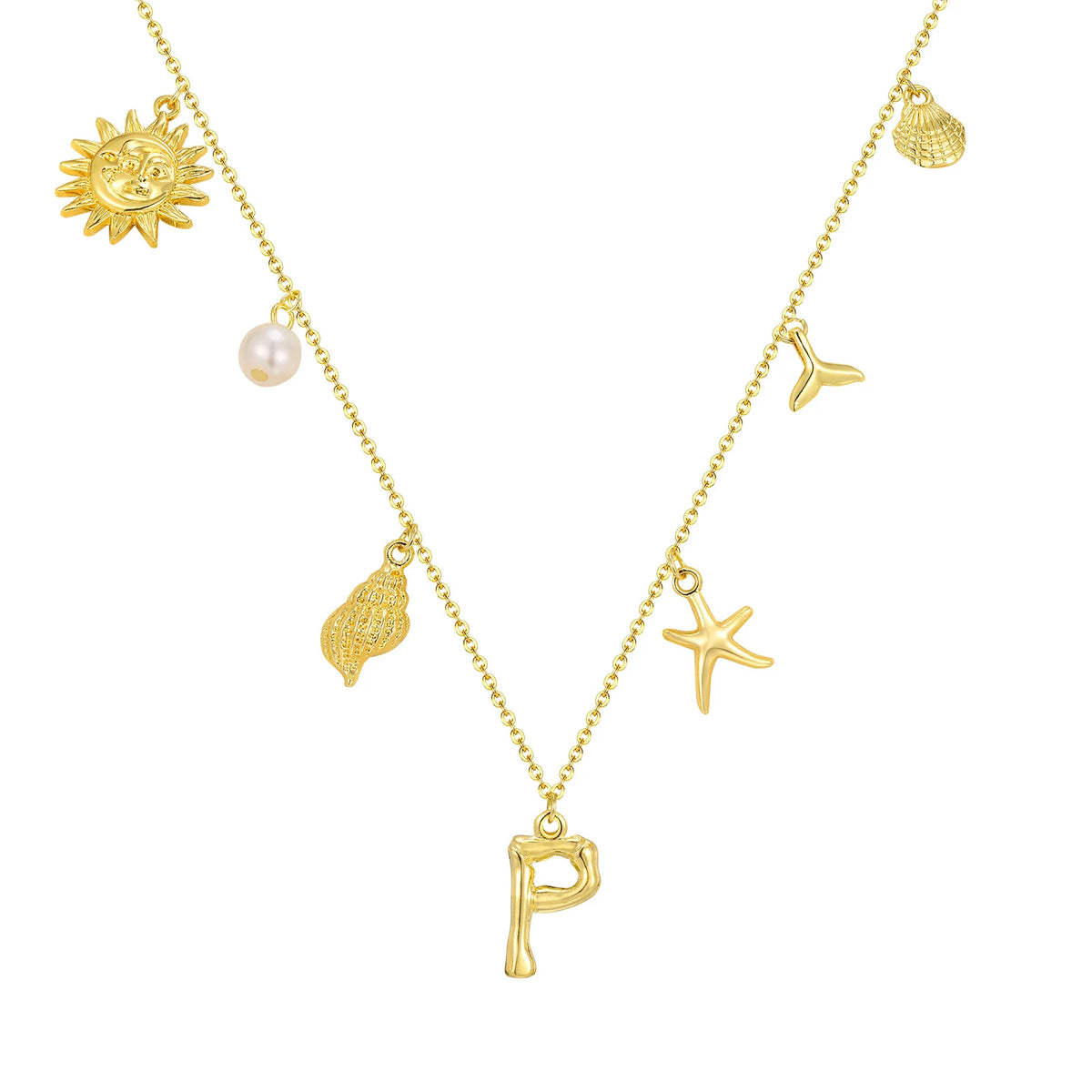 Eugénie | Collier initiale coquillage