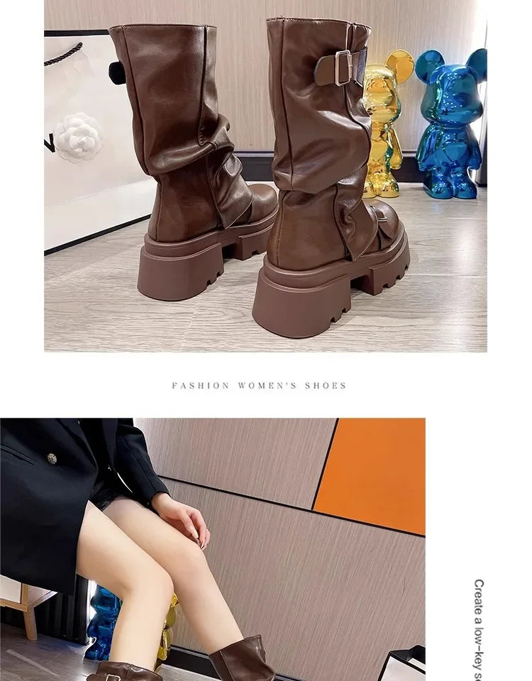 Caroline | Bottines rétro caramel