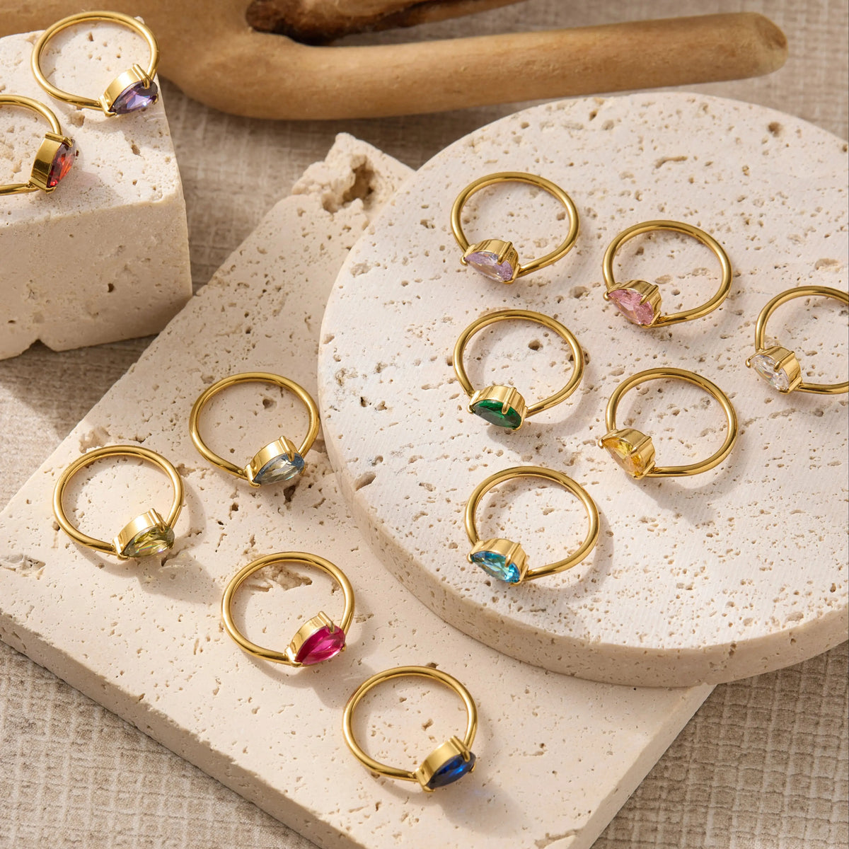 Camille | Bague goutte d'eau lumineuse