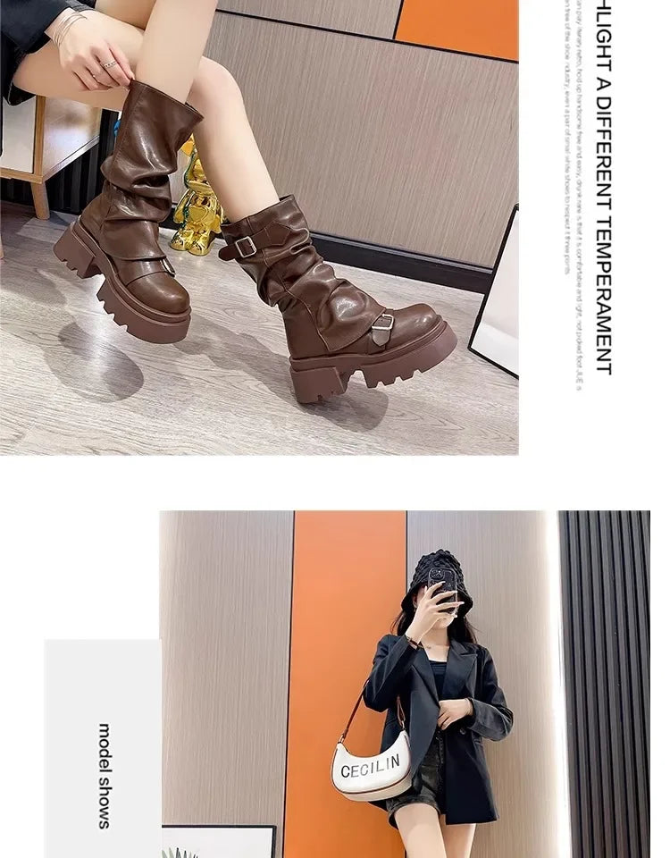 Caroline | Bottines rétro caramel