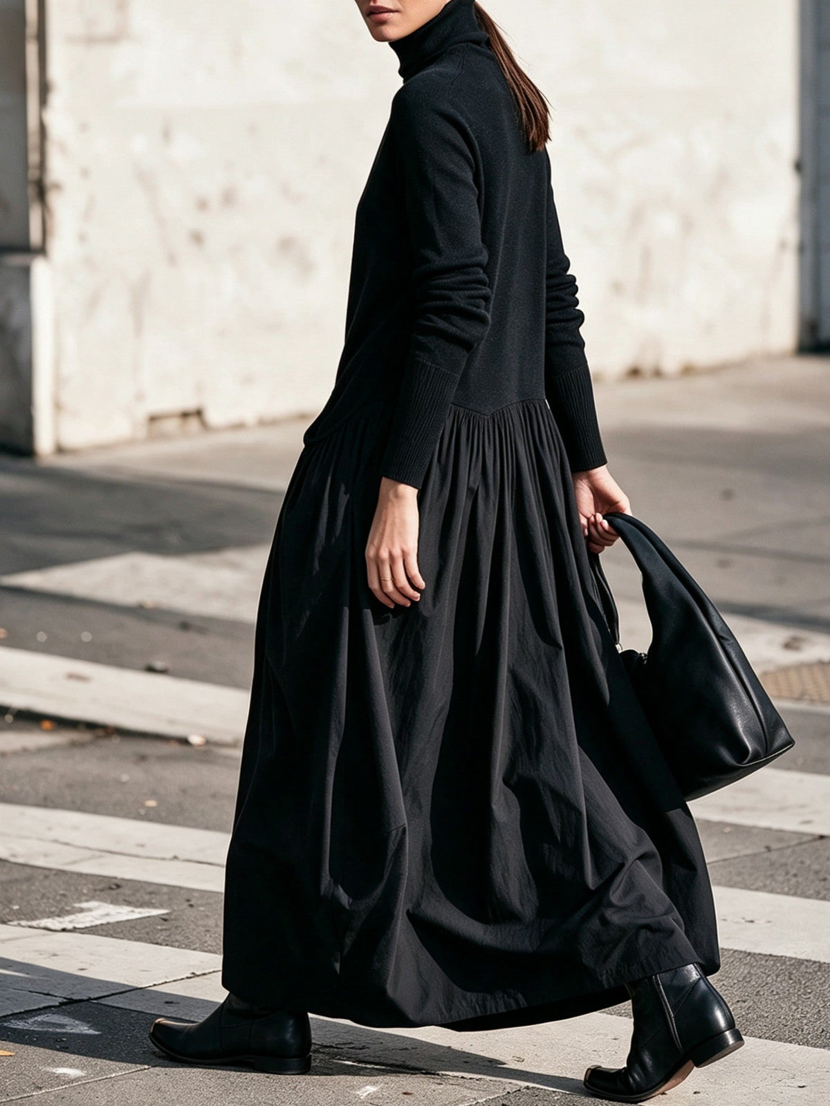 Odette | Robe maxi oversize à col montant
