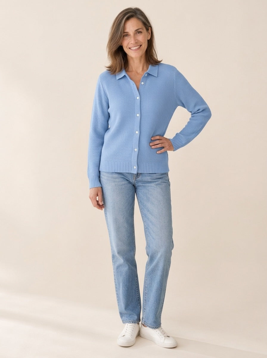 Katrina | Cardigan boutonné en maille texturée