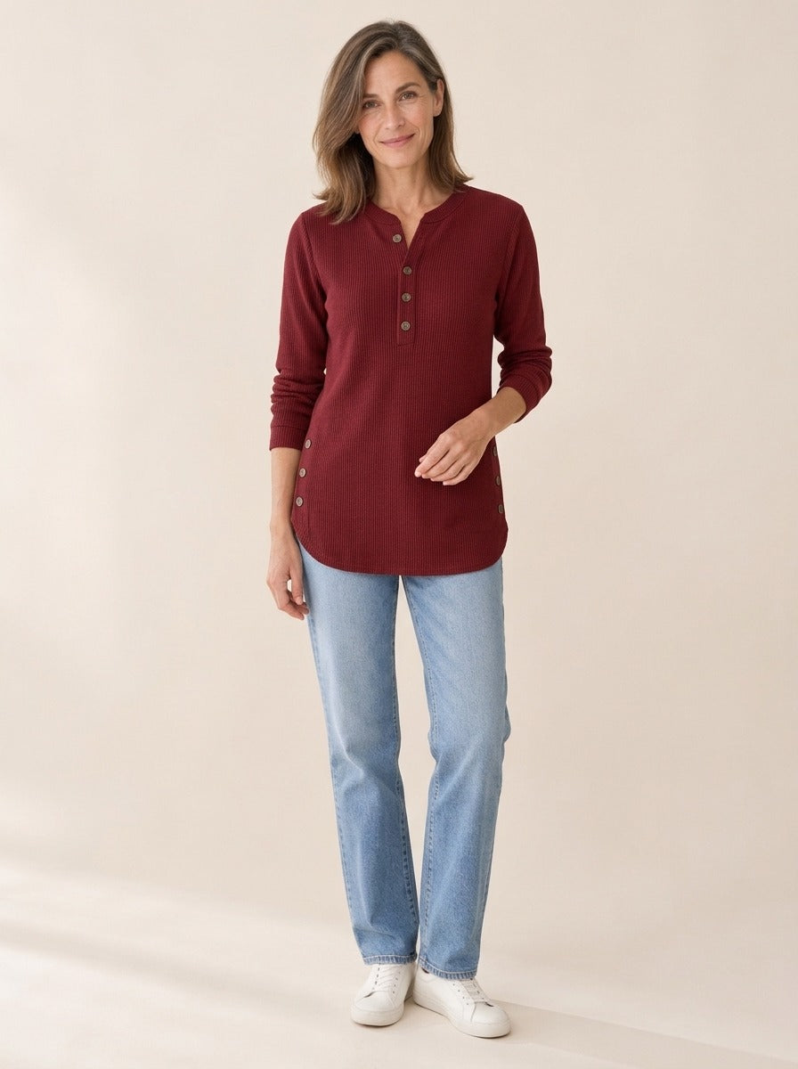 Neva | Tunique Henley boutonnée