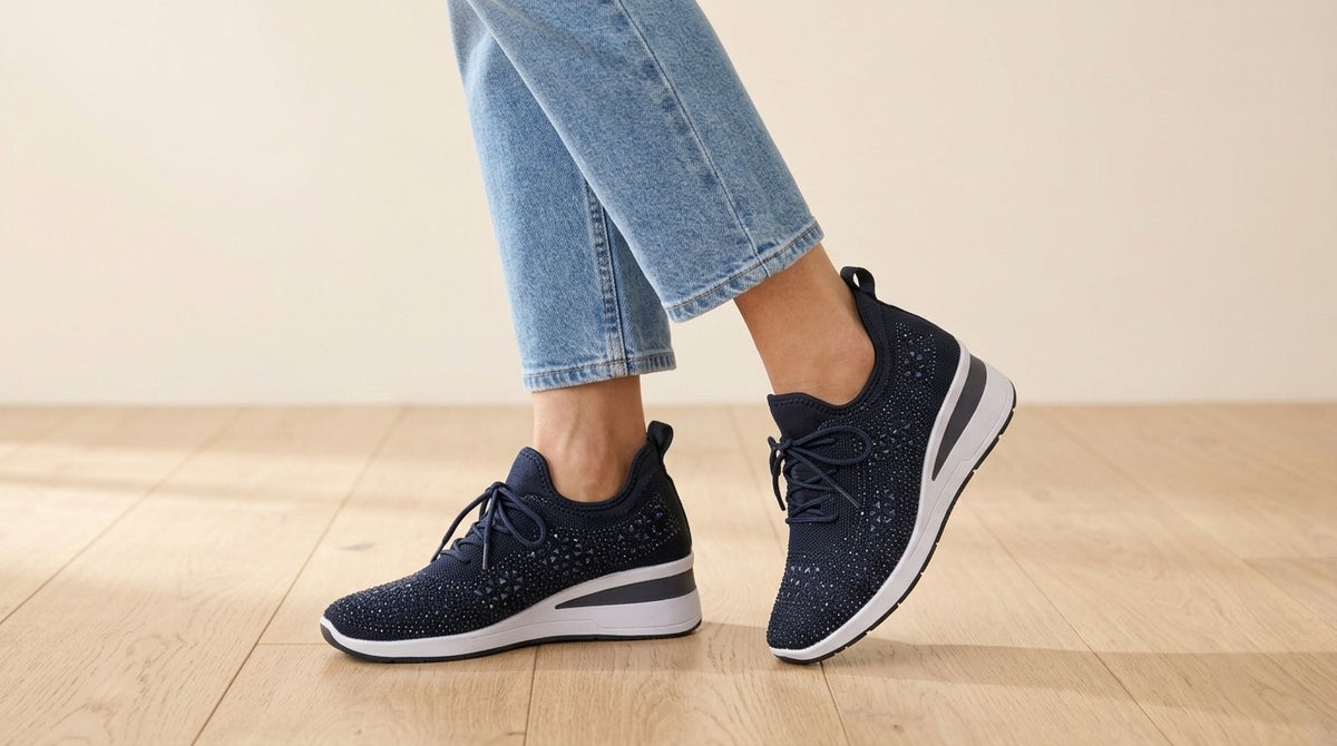 Philippine | Baskets compensées confort à strass