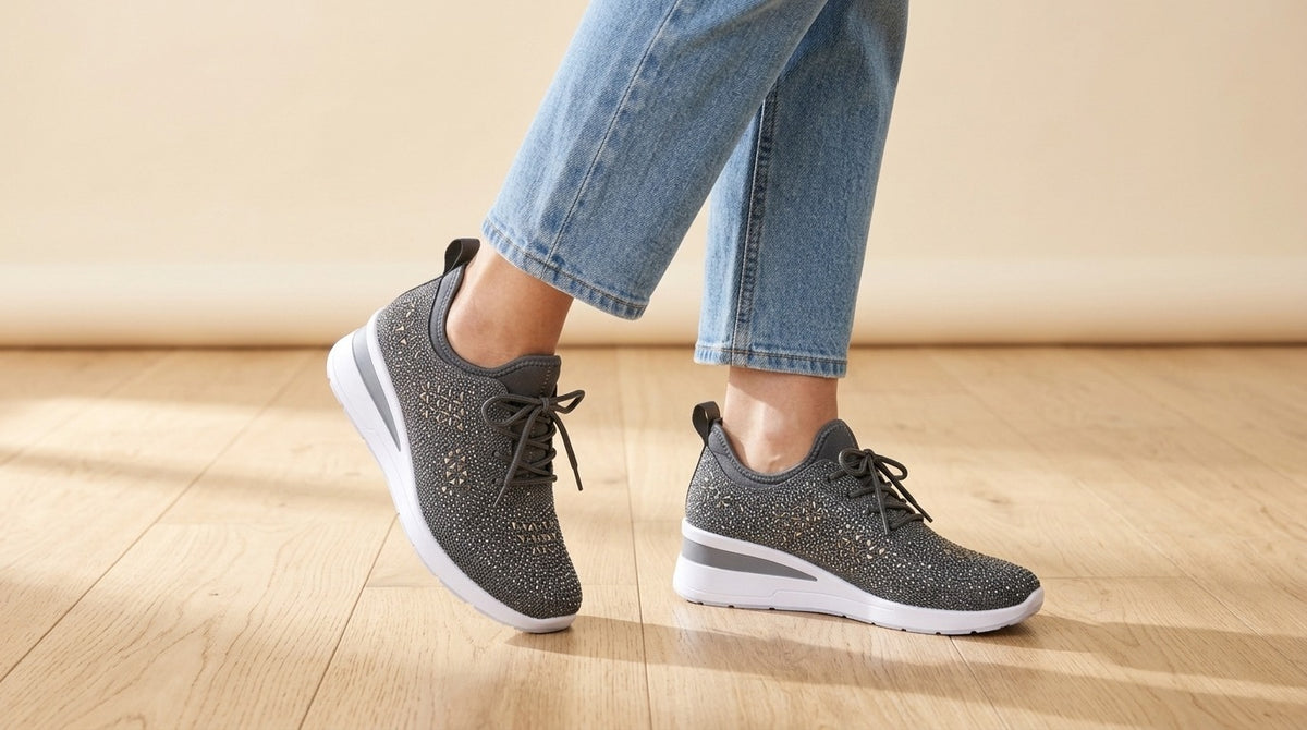 Philippine | Baskets compensées confort à strass