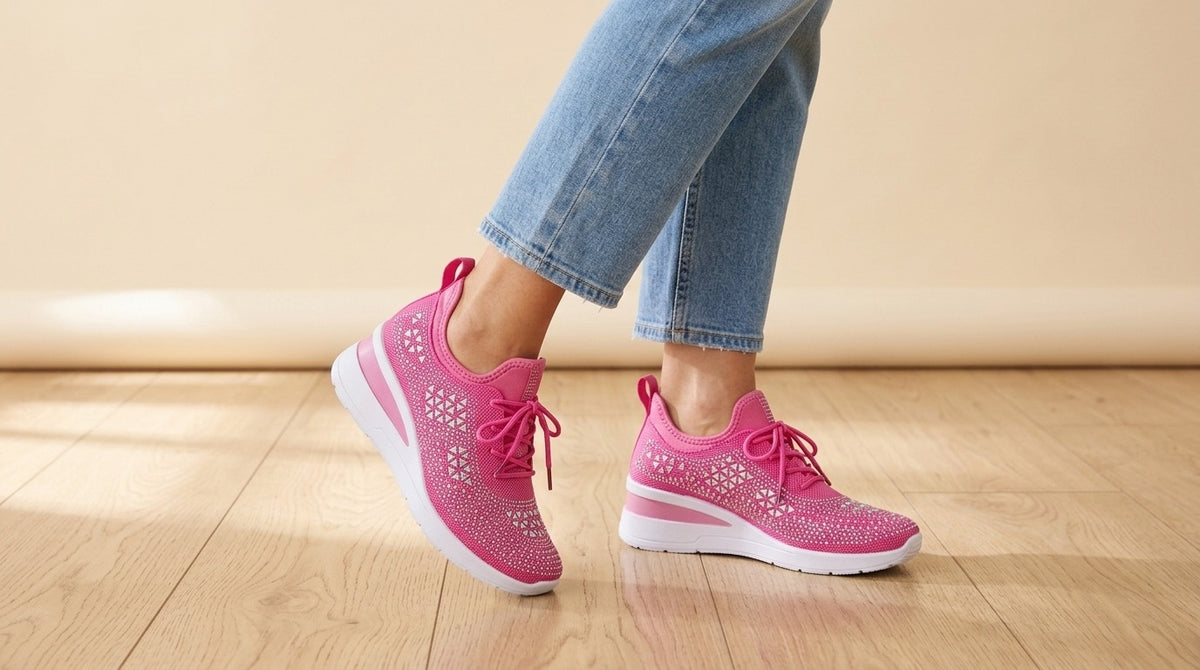 Philippine | Baskets compensées confort à strass