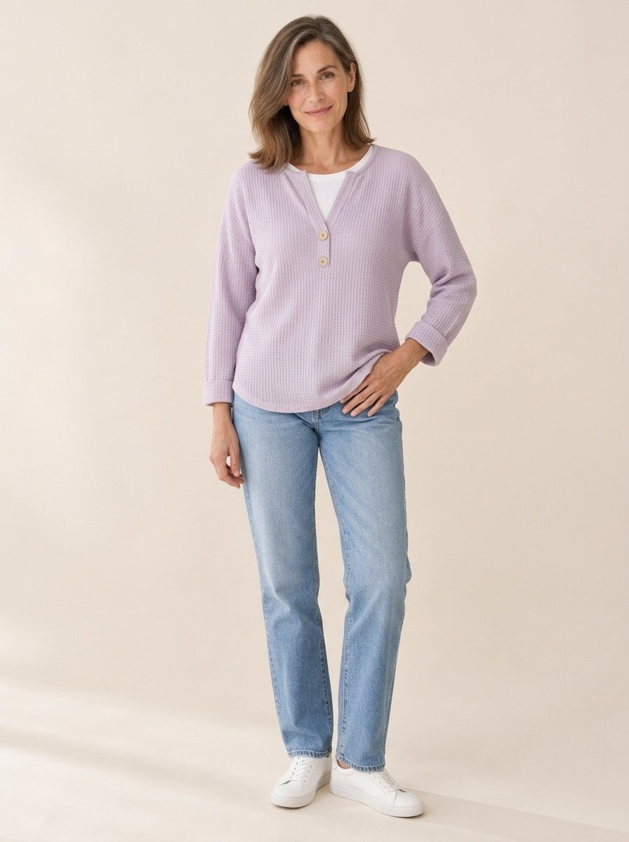 Lucinda | Haut Henley à boutons