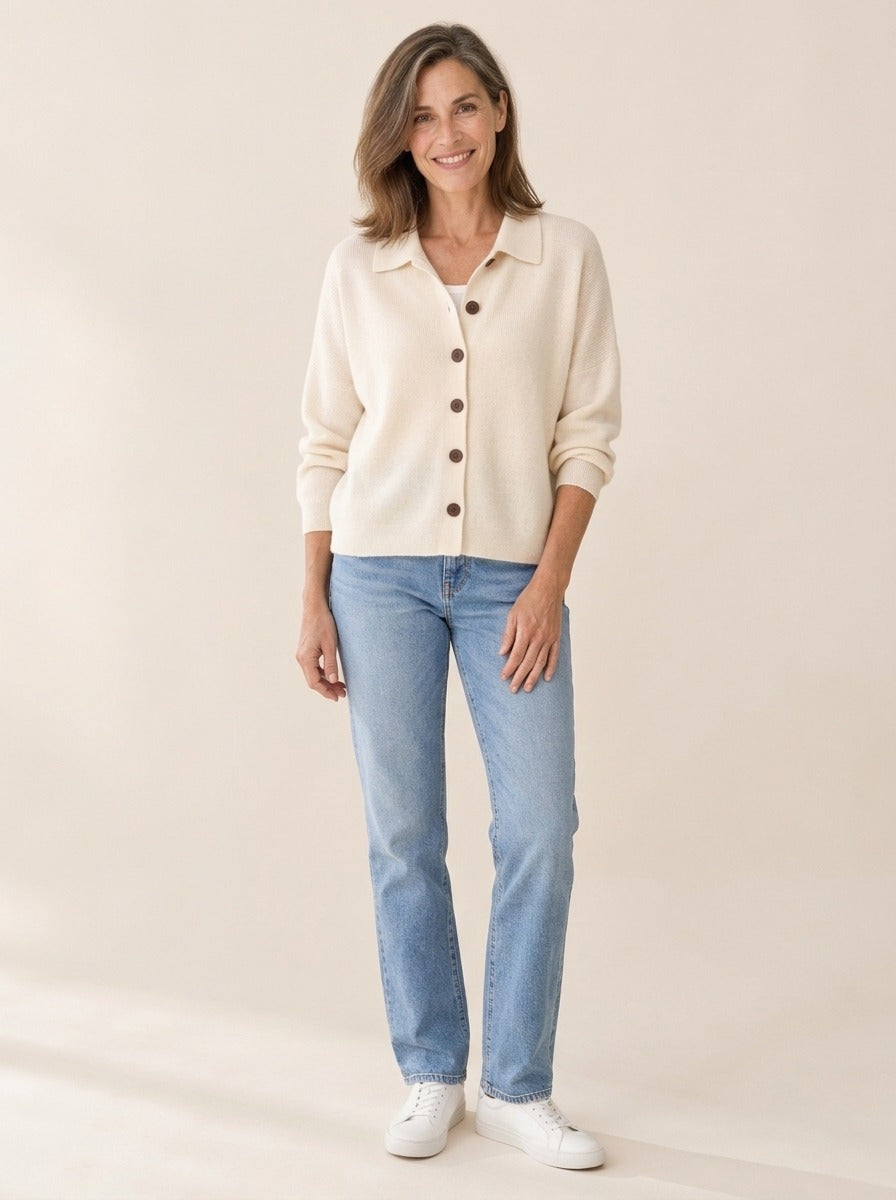 Josephine | Cardigan à col boutonné sur le devant