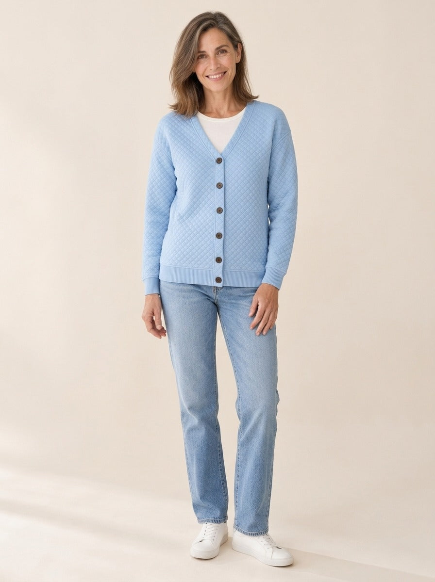 Laverne | Cardigan matelassé boutonné sur le devant