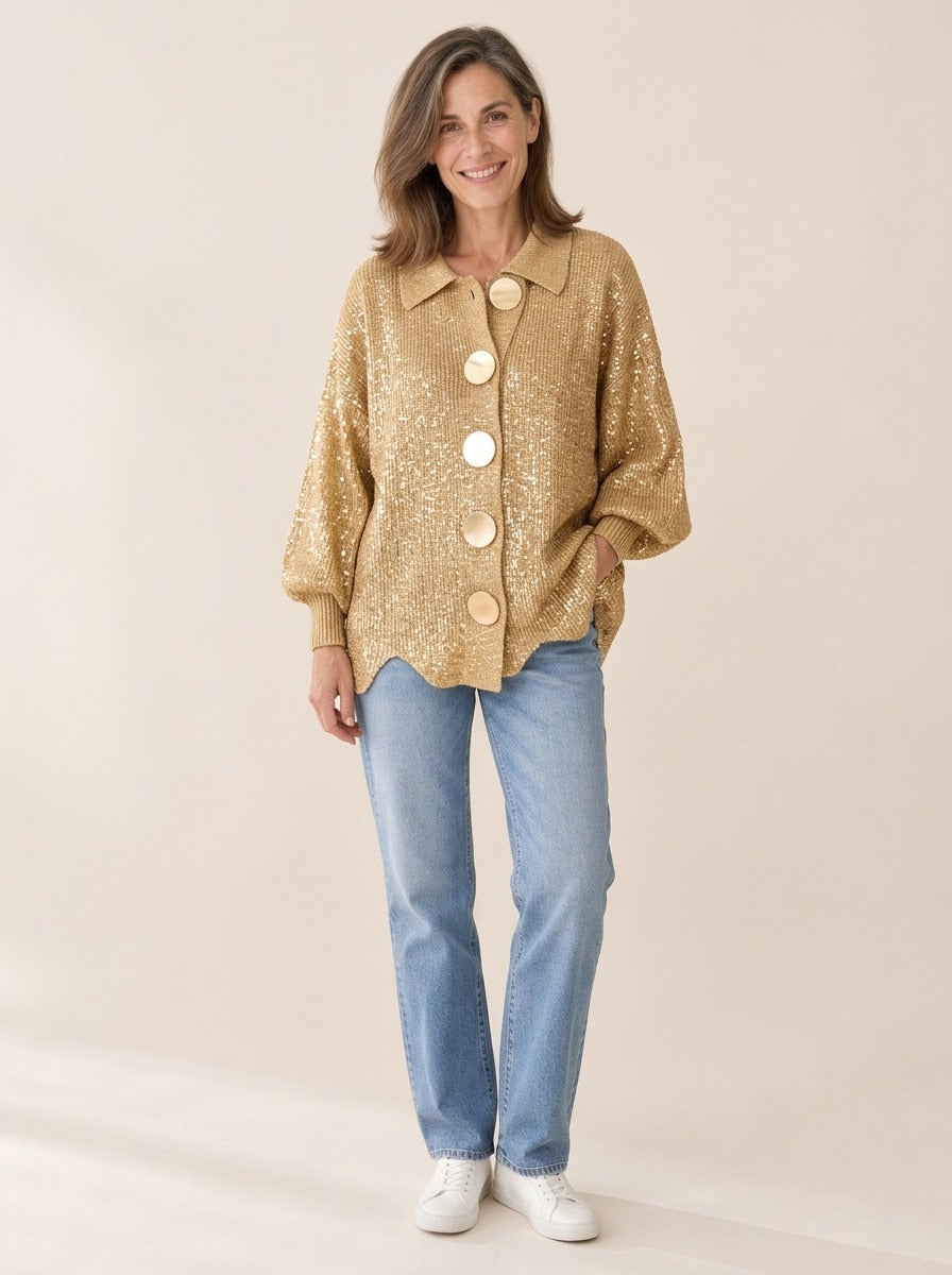 Valentine | Karina Cardigan oversize à col et boutons