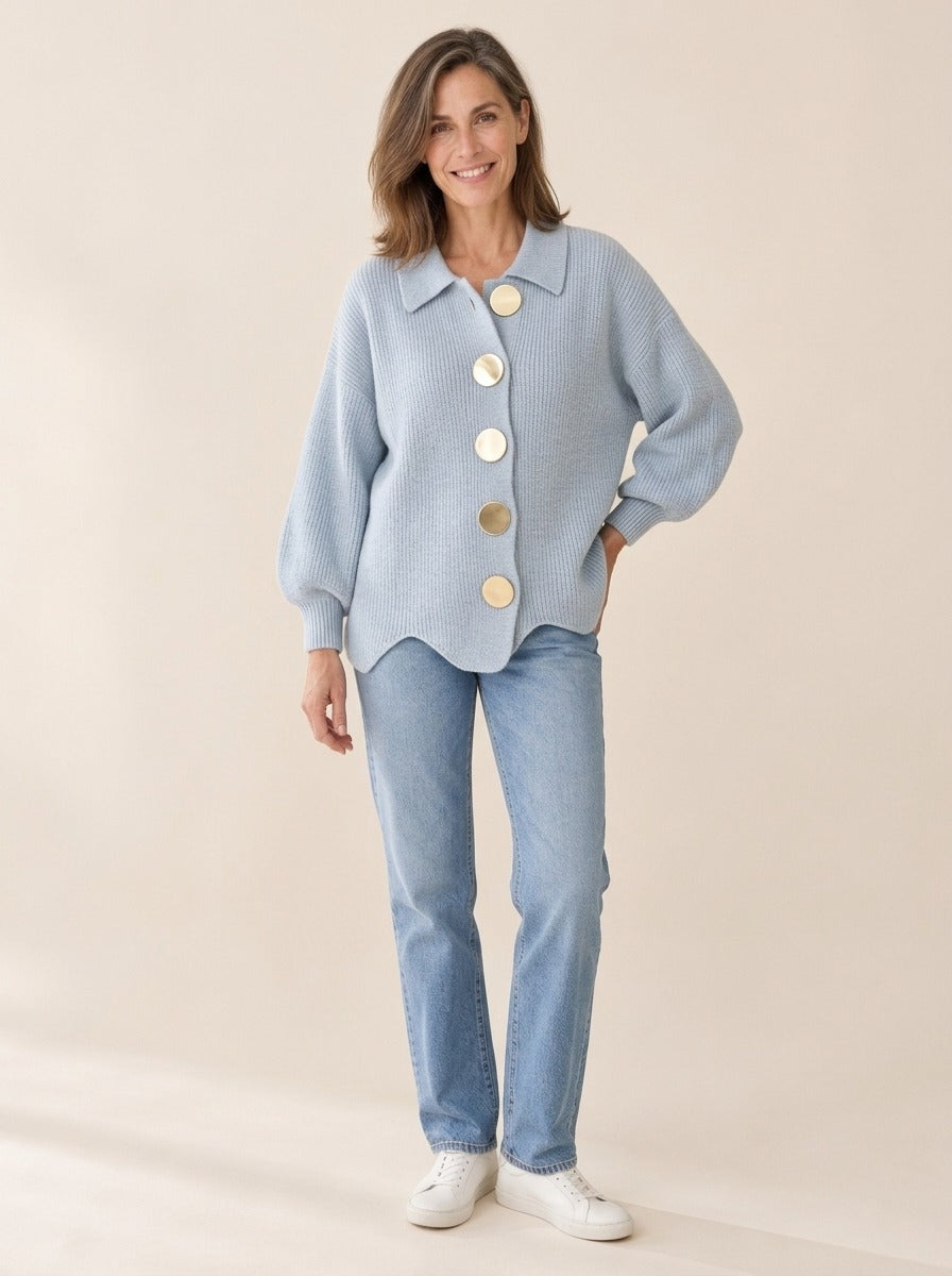 Valentine | Karina Cardigan oversize à col et boutons