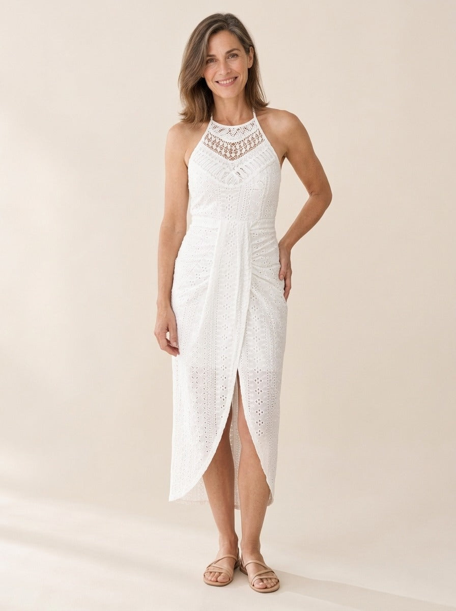 Alix | Robe de Plage Asymétrique à Col Noué