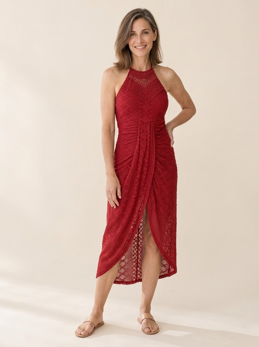Alix | Robe de Plage Asymétrique à Col Noué