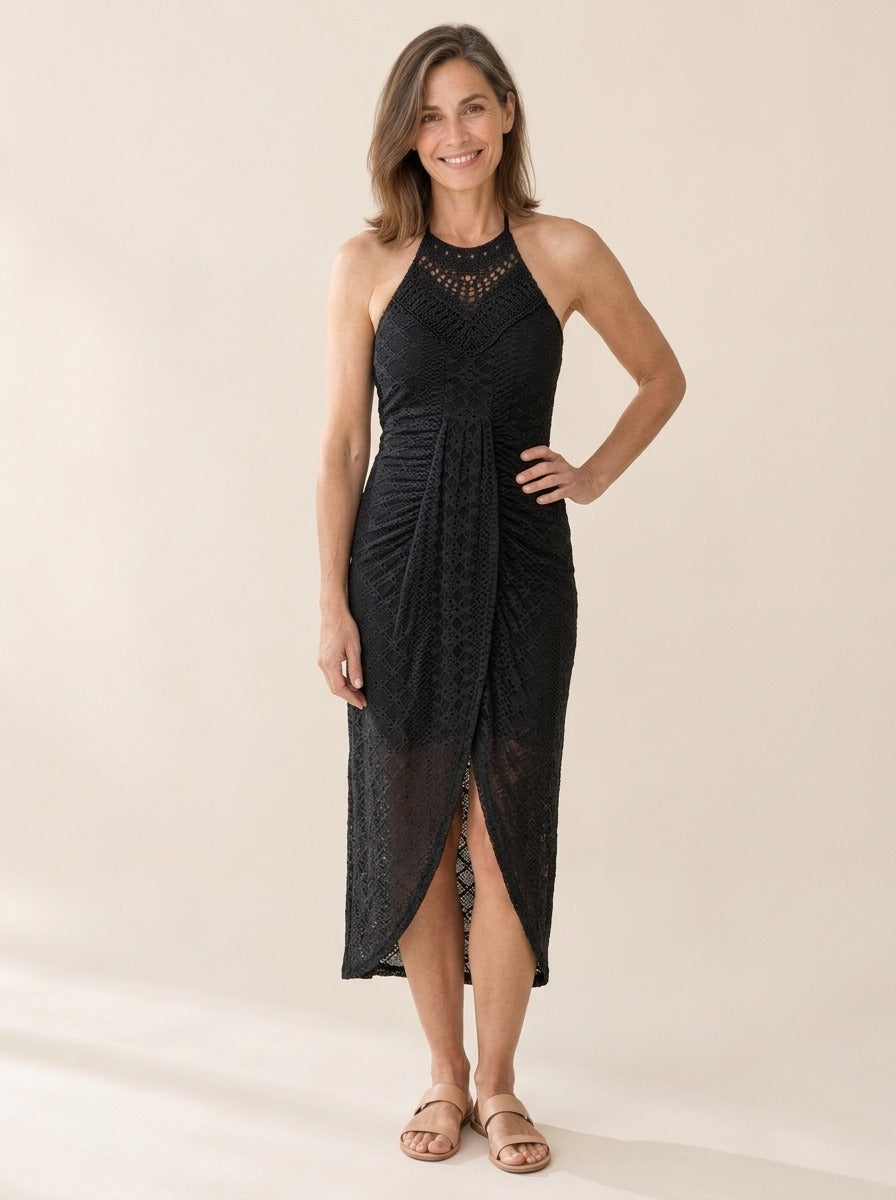 Alix | Robe de Plage Asymétrique à Col Noué