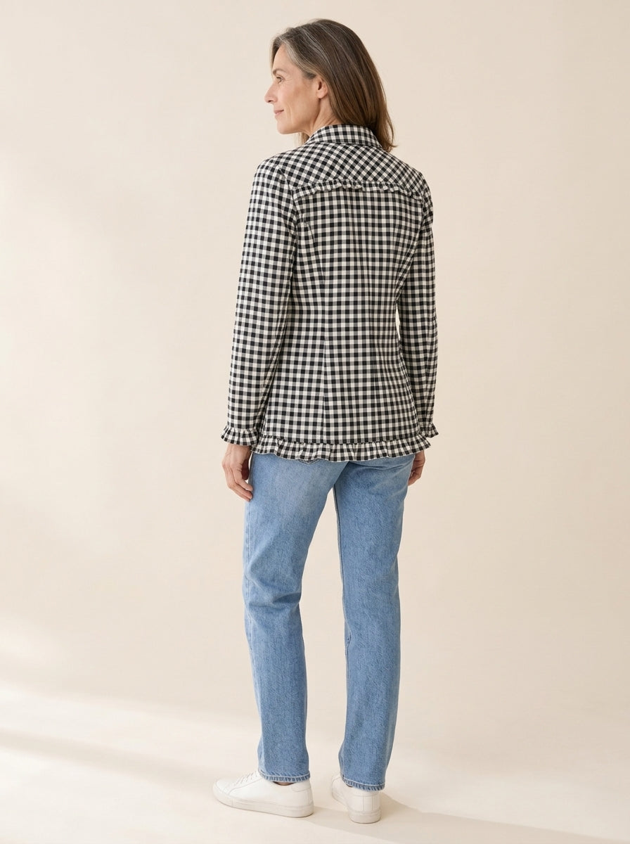 Charlène | Veste vichy à volants