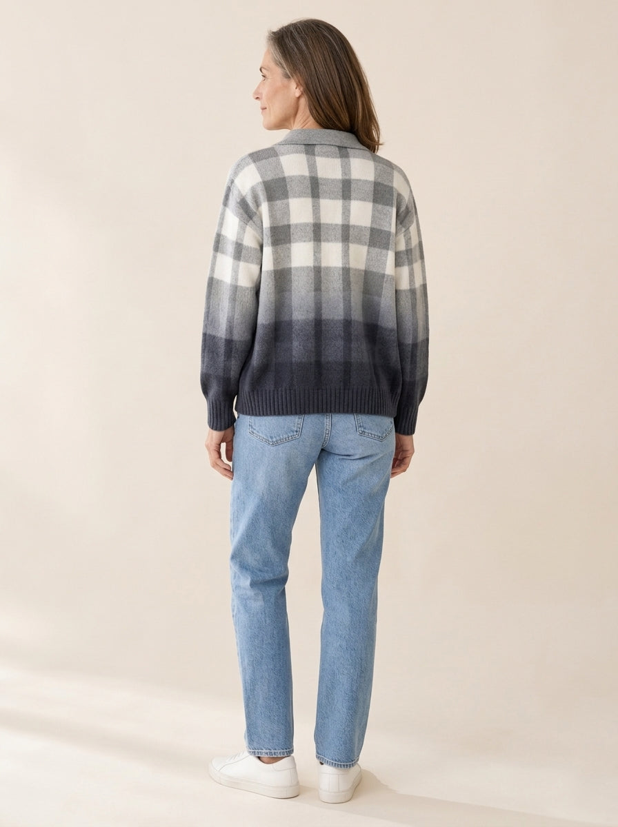 Agnès | Cardigan chaud à carreaux