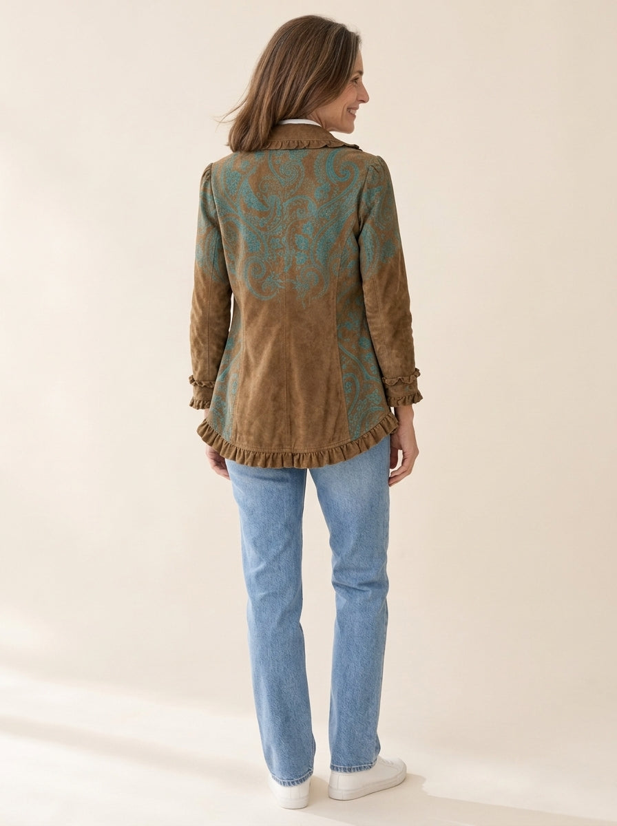 Goldenridge | Veste à volants imprimée cachemire
