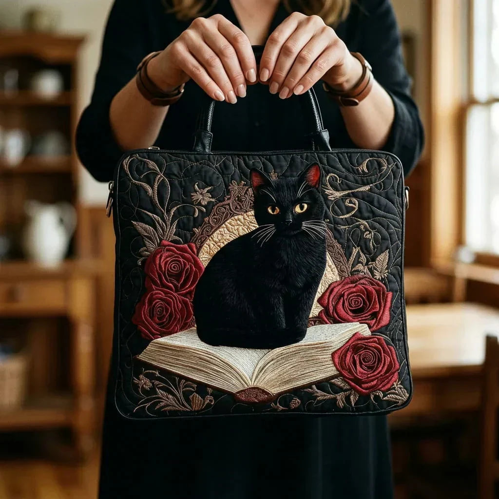 Blanche | Sac matelassé chat noir