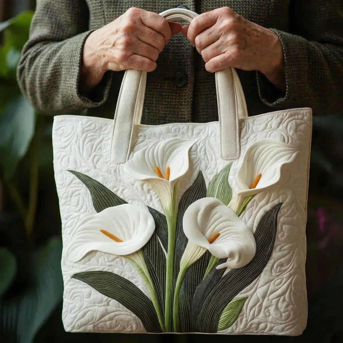 Clotilde | Sac matelassé artisanal Lys blancs