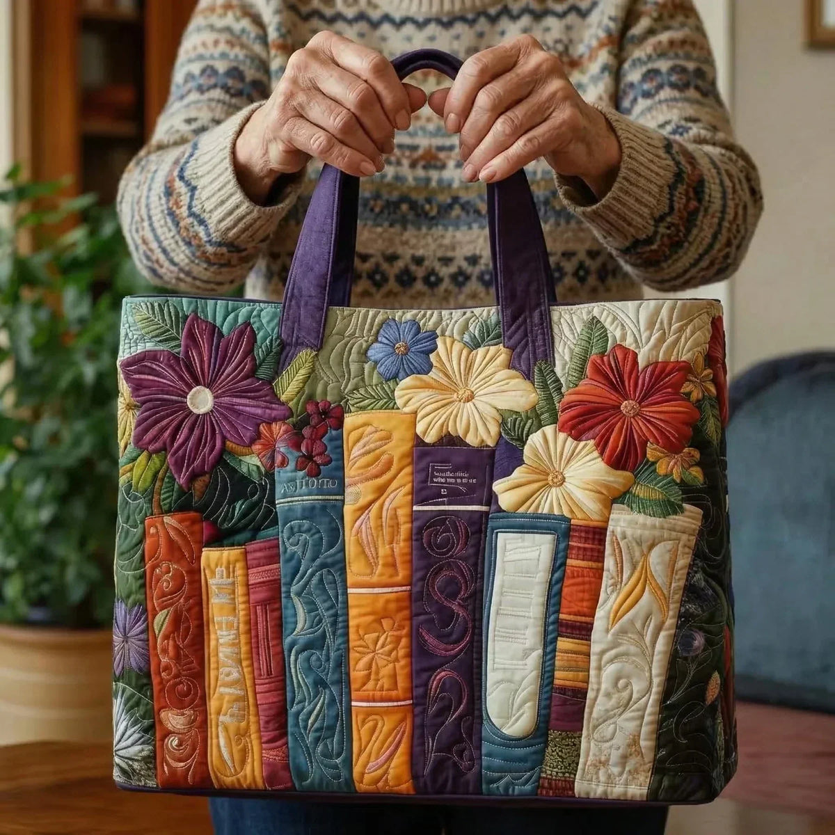 Maud | Sac cabas matelassé Amoureux des livres