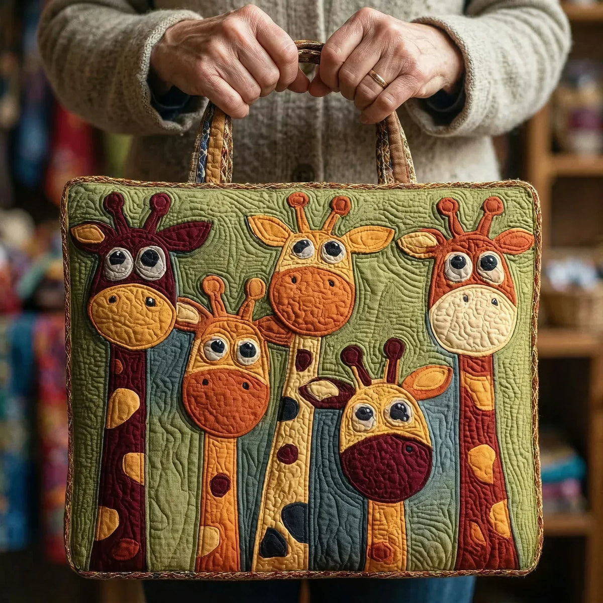 Ysé | Sac cabas matelassé Girafe