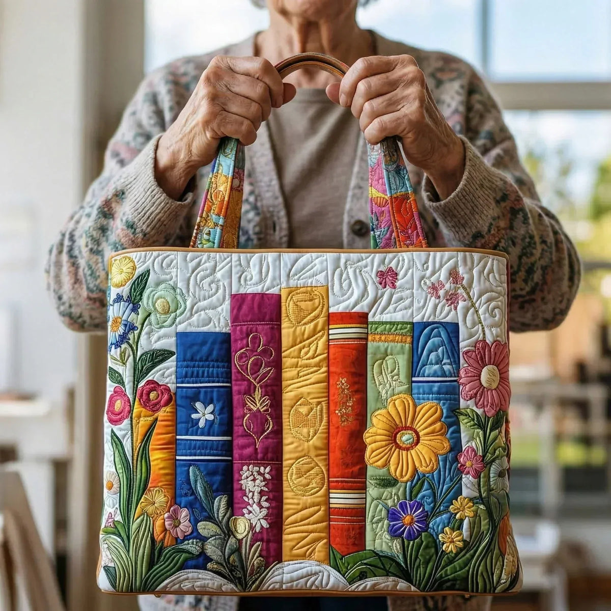 Angèle | Sac artisanal Bibliothèque florale