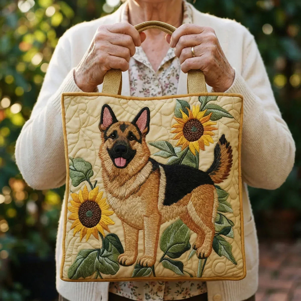 Solange | Sac artisanal Berger allemand floral