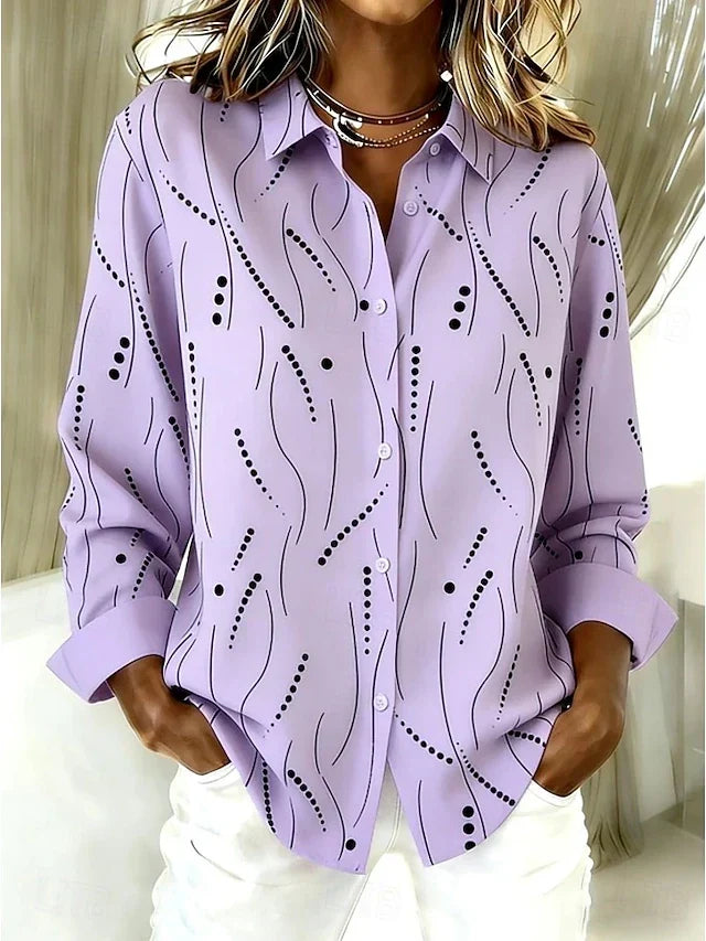 Dorothée™ | Blouse à imprimé abstrait et boutons