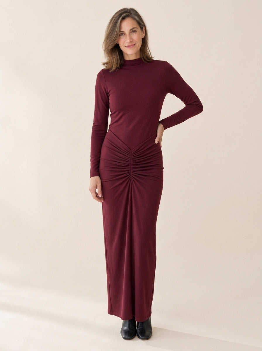 Joséphine | Robe longue gainante col montant