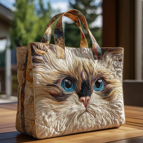 Zélie | Sac artisanal Chat blanc aux yeux bleus