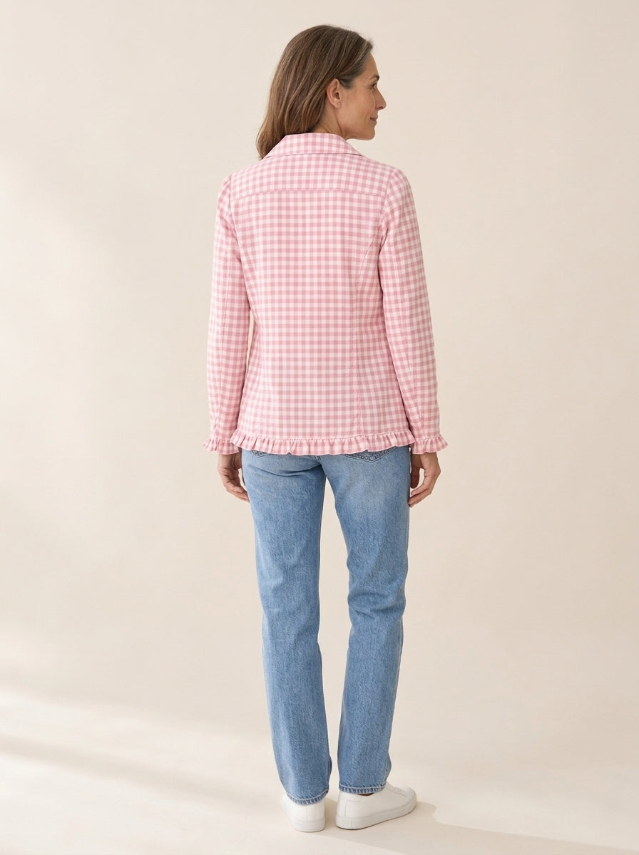 Charlène | Veste vichy à volants