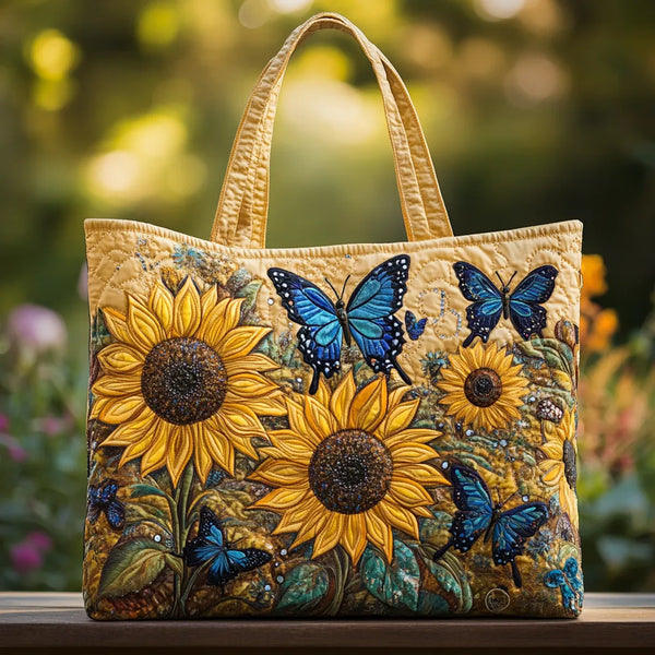 Monique | Sac artisanal Tournesols et papillons bleus